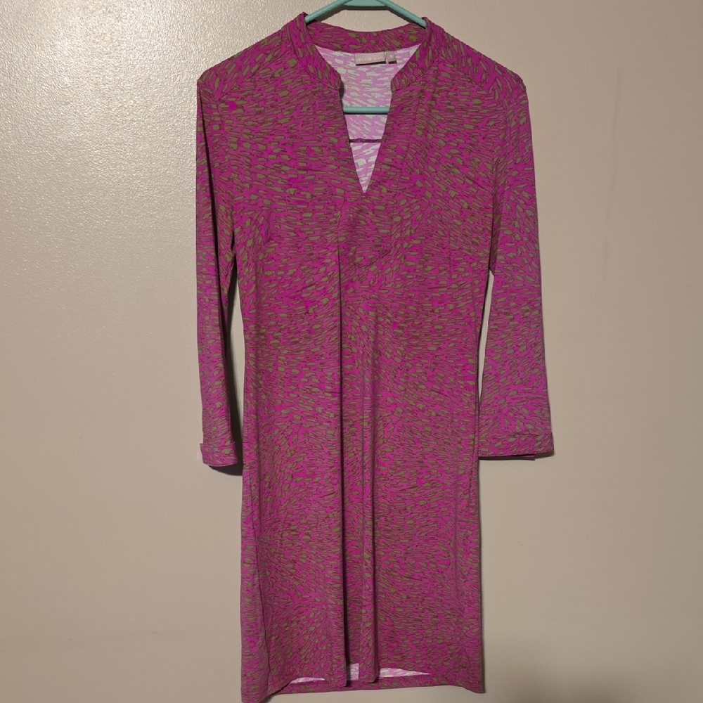 Ellie Kai Linda Geometric Shift Stretchy Tunic Dress | Pink‎ & Blue | Size 0